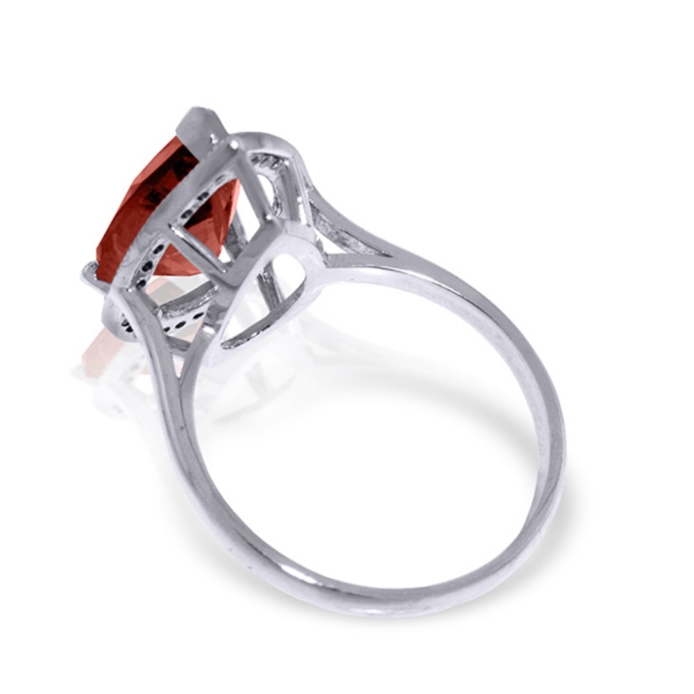 14K SOLID GOLD RING WITH NATURAL DIAMONDS & GARNET - Picture 3 of 5
